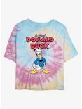 Disney Donald Duck Mad Donald Womens Tie-Dye Crop T-Shirt, BLUPNKLY, hi-res