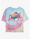 Disney Donald Duck Signature Womens Tie-Dye Crop T-Shirt, BLUPNKLY, hi-res