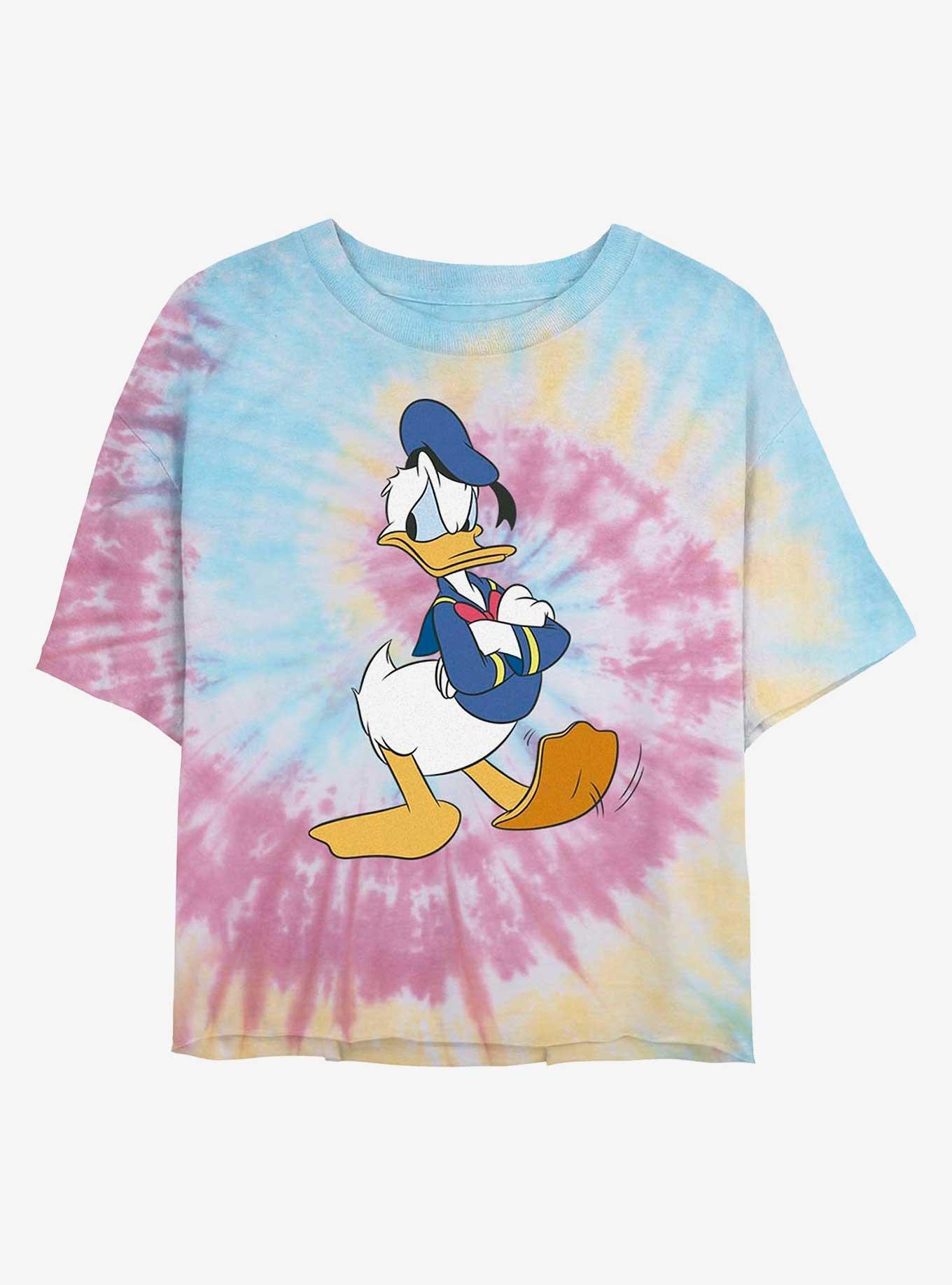 Disney Donald Duck Traditional Womens Tie-Dye Crop T-Shirt, , hi-res