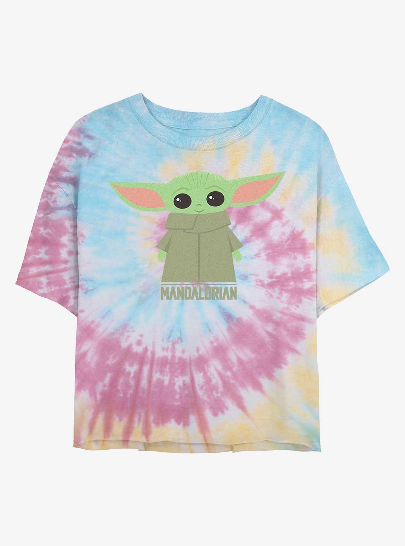 Star Wars The Mandalorian The Child Stance Womens Tie-Dye Crop T-Shirt, BLUPNKLY, hi-res