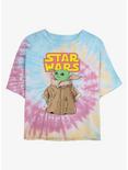 Star Wars The Mandalorian Logo The Child Gaze Womens Tie-Dye Crop T-Shirt, BLUPNKLY, hi-res