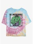 Marvel The Hulk Be Incredible Womens Tie-Dye Crop T-Shirt, BLUPNKLY, hi-res