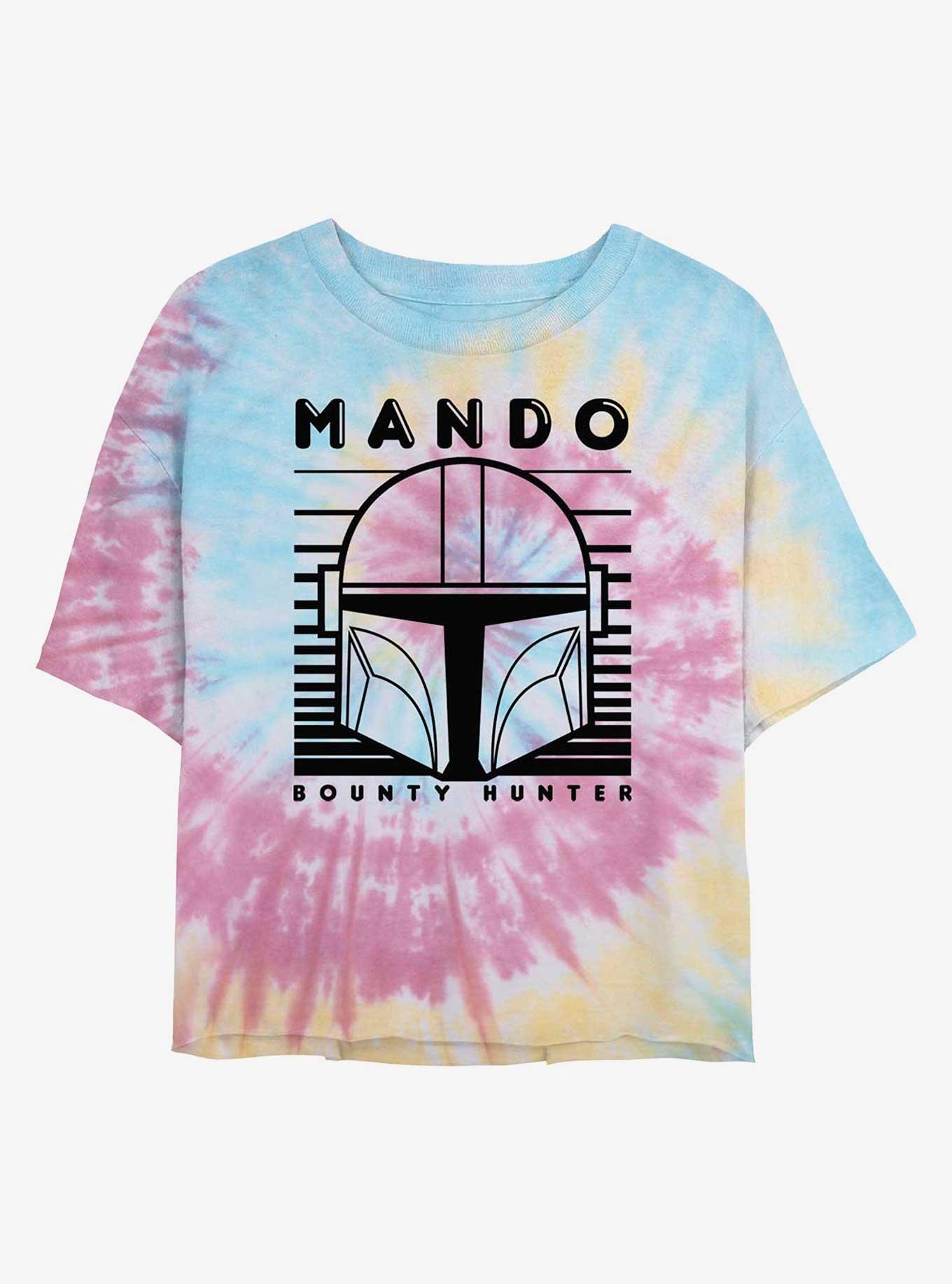 Star Wars The Mandalorian Mando Bounty Hunter Womens Tie-Dye Crop T-Shirt, , hi-res
