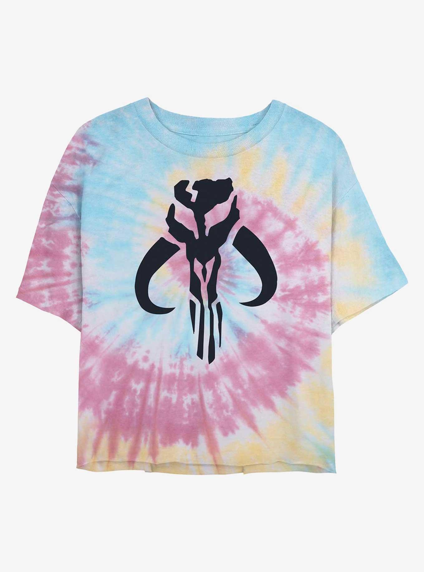 Star Wars The Mandalorian Simple Symbol Womens Tie-Dye Crop T-Shirt, , hi-res