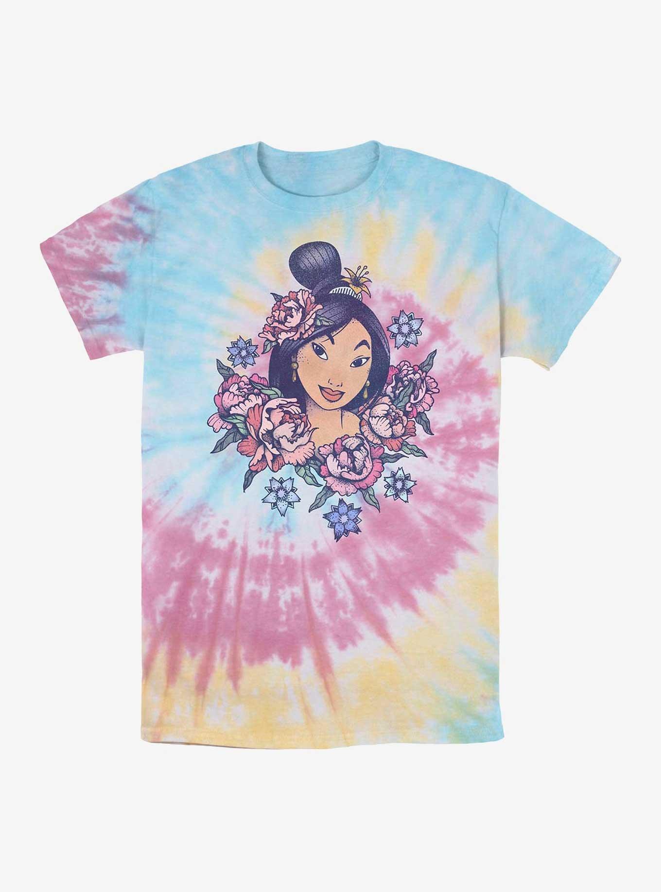 Disney Mulan Floral Tie-Dye T-Shirt, BLUPNKLY, hi-res