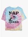 Disney Sleeping Beauty Aurora Nap Queen Womens Tie-Dye Crop T-Shirt, BLUPNKLY, hi-res