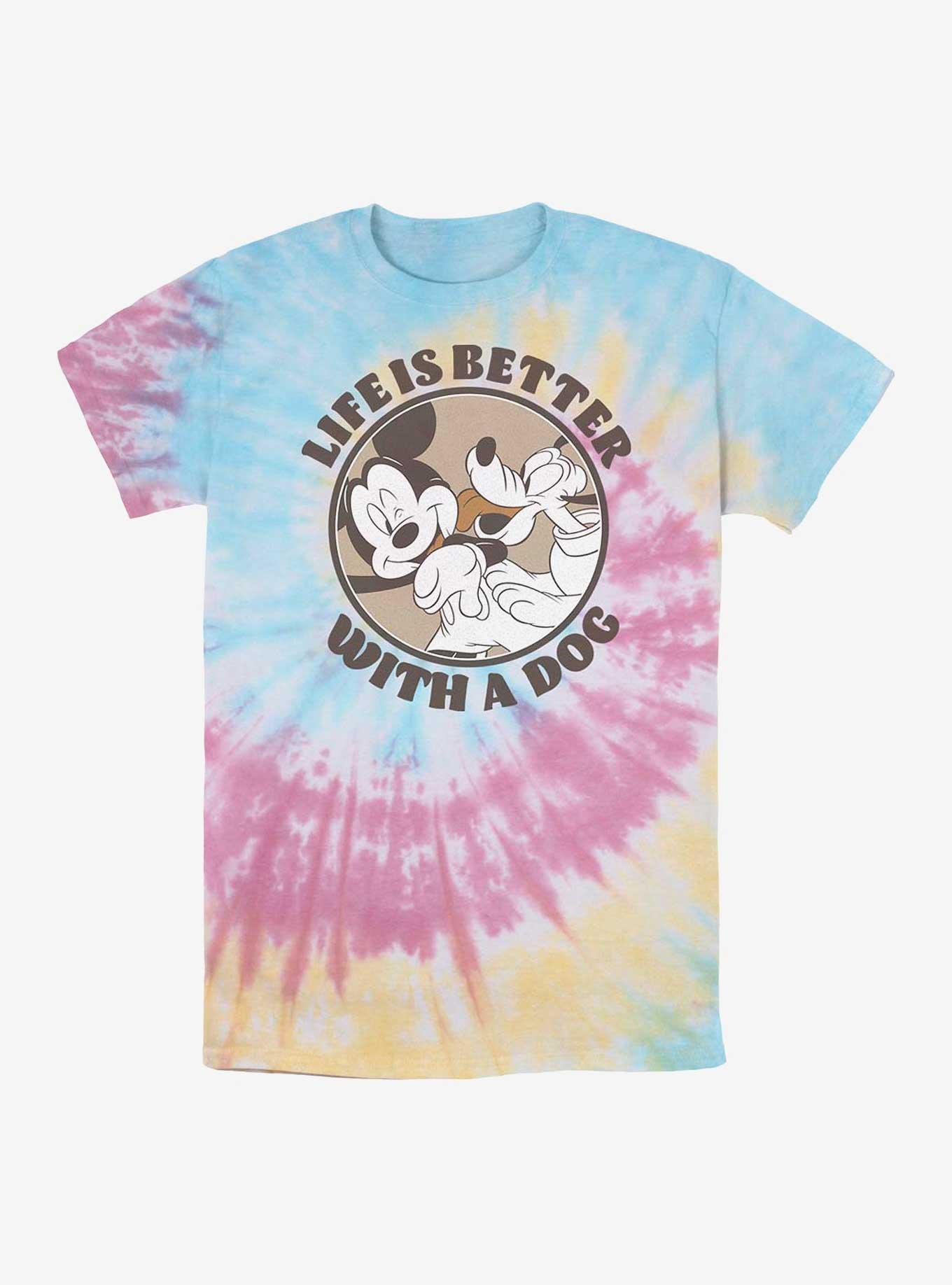 Disney Mickey Mouse Better With A Dog Tie-Dye T-Shirt, , hi-res