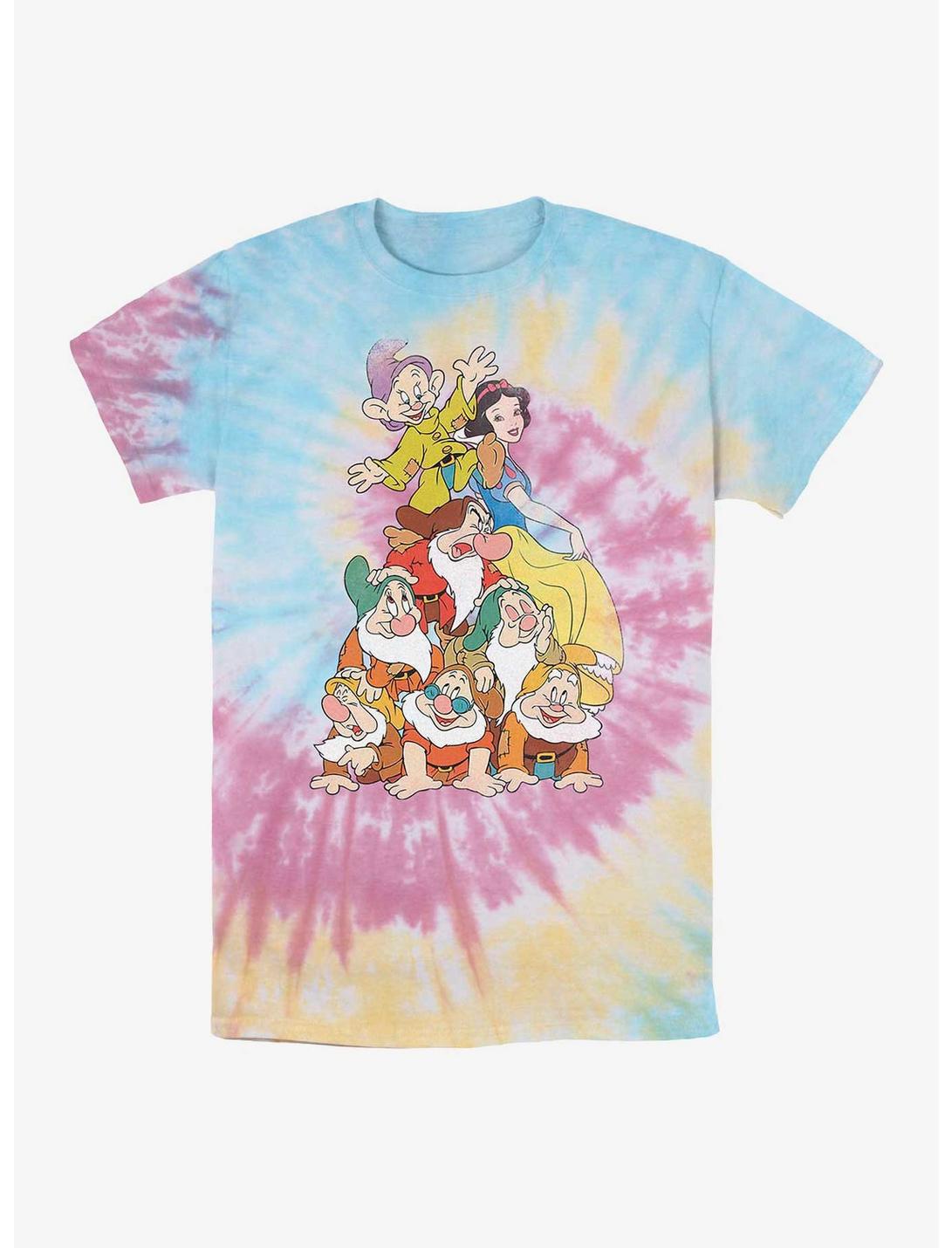 Disney Snow White And The Seven Dwarfs Pyramid Stack Tie-Dye T-Shirt, BLUPNKLY, hi-res