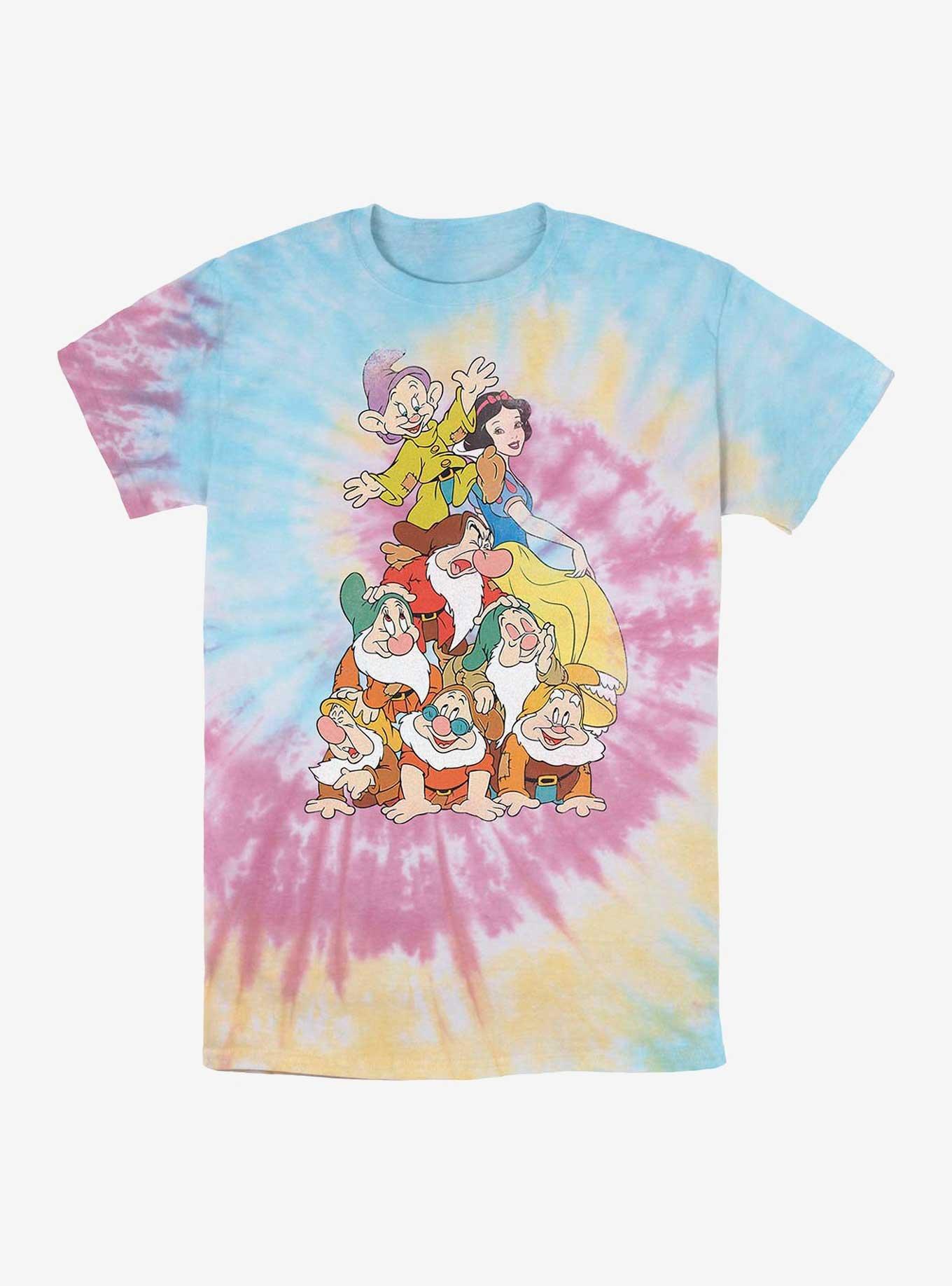 Disney Snow White And The Seven Dwarfs Pyramid Stack Tie-Dye T-Shirt, , hi-res