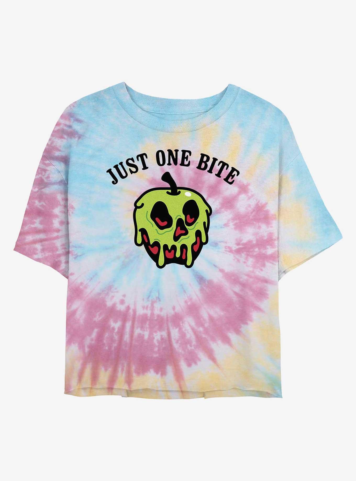 Disney Snow White And The Seven Dwarfs One Bite Poison Apple Womens Tie-Dye Crop T-Shirt, , hi-res