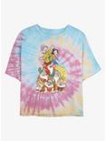 Disney Snow White And The Seven Dwarfs Pyramid Stack Womens Tie-Dye Crop T-Shirt, BLUPNKLY, hi-res