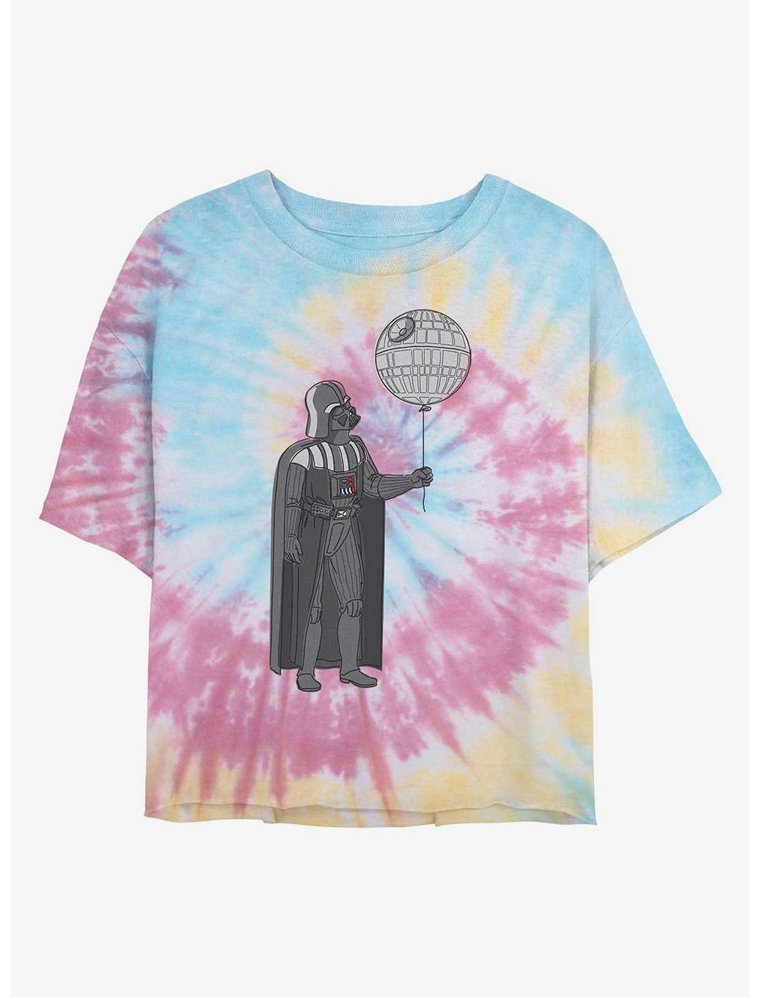 Star Wars Death Star Balloon Womens Tie-Dye Crop T-Shirt, BLUPNKLY, hi-res