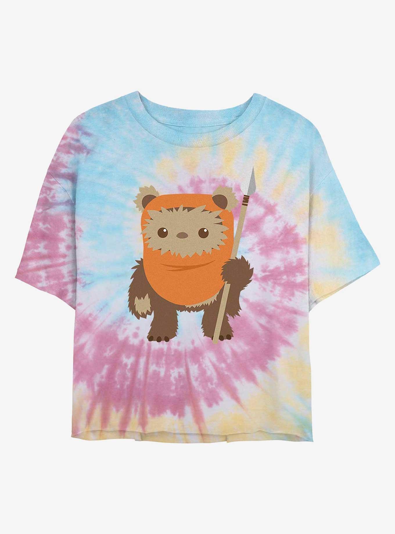 Star Wars Ewok Spear Womens Tie-Dye Crop T-Shirt, BLUPNKLY, hi-res