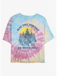 Star Wars Ewok May The Forest Be With You Womens Tie-Dye Crop T-Shirt, BLUPNKLY, hi-res