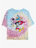 Disney Mickey Mouse And Friends Color Womens Tie-Dye Crop T-Shirt, BLUPNKLY, hi-res