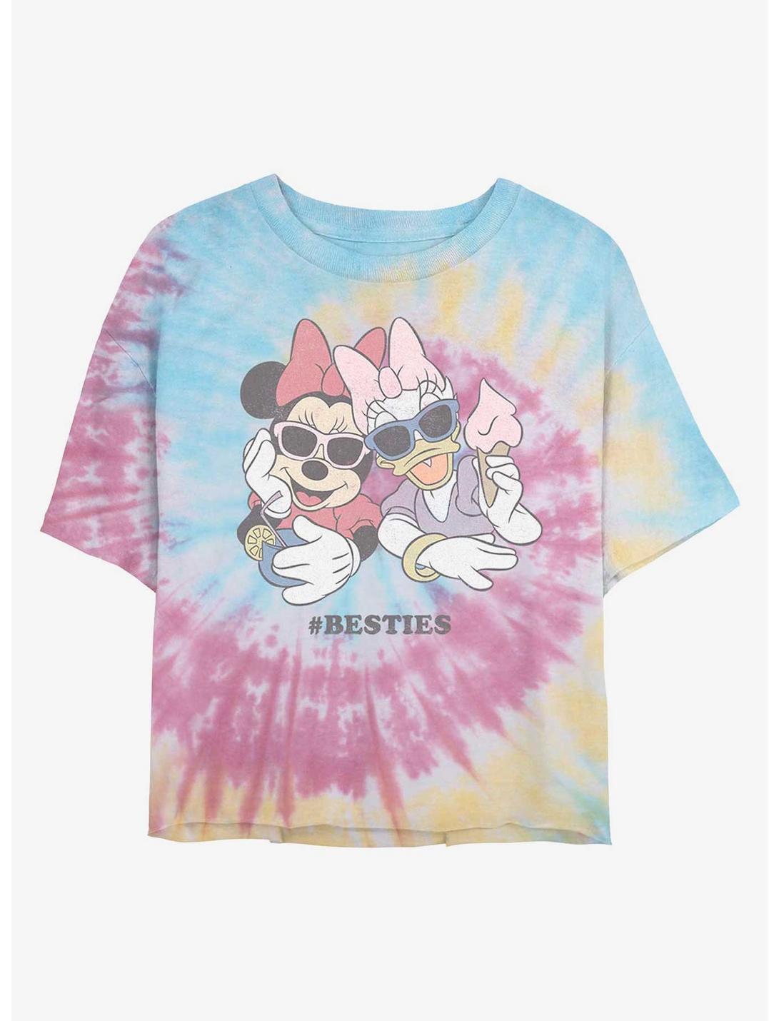 Disney Minnie Mouse Besties Daisy Womens Tie-Dye Crop T-Shirt, BLUPNKLY, hi-res