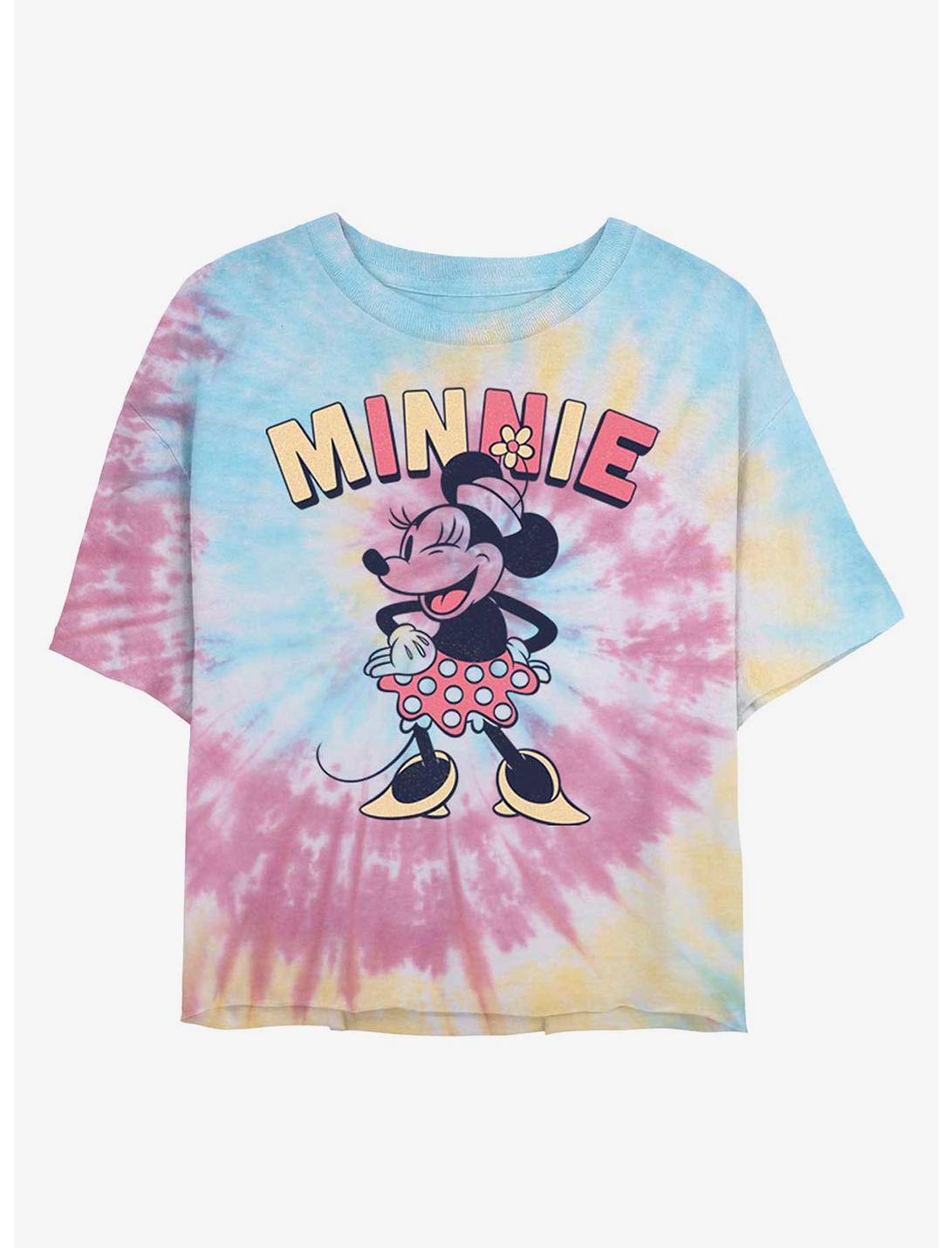 Disney Minnie Mouse Sass Womens Tie-Dye Crop T-Shirt, BLUPNKLY, hi-res