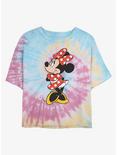 Disney Minnie Mouse Traditional Womens Tie-Dye Crop T-Shirt, BLUPNKLY, hi-res