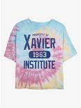 Marvel X-Men Xavier Institute Collegiate Womens Tie-Dye Crop T-Shirt, BLUPNKLY, hi-res