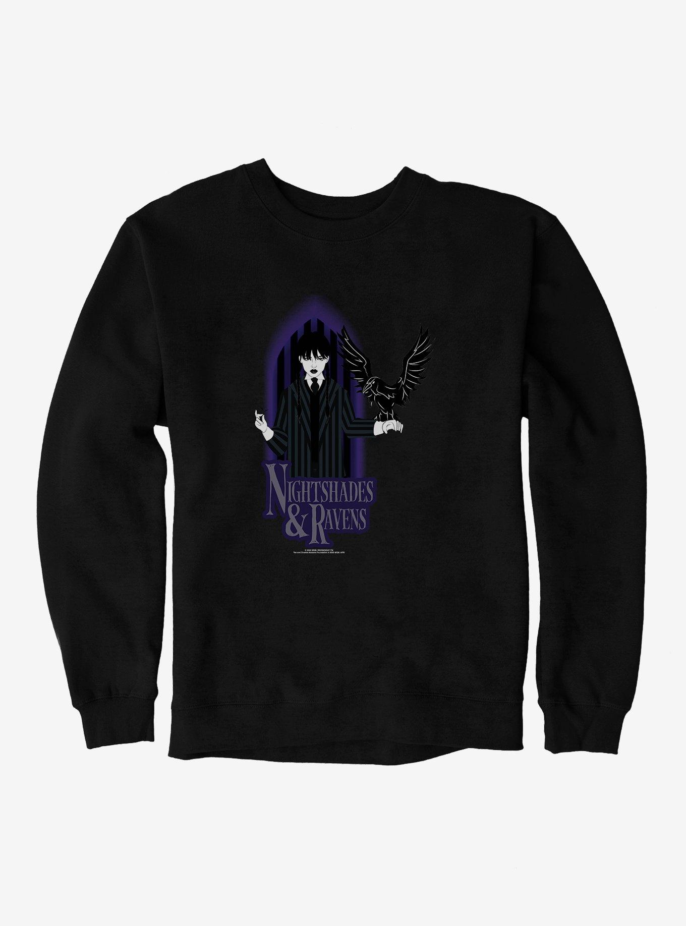Wednesday Raven Sweatshirt, BLACK, hi-res