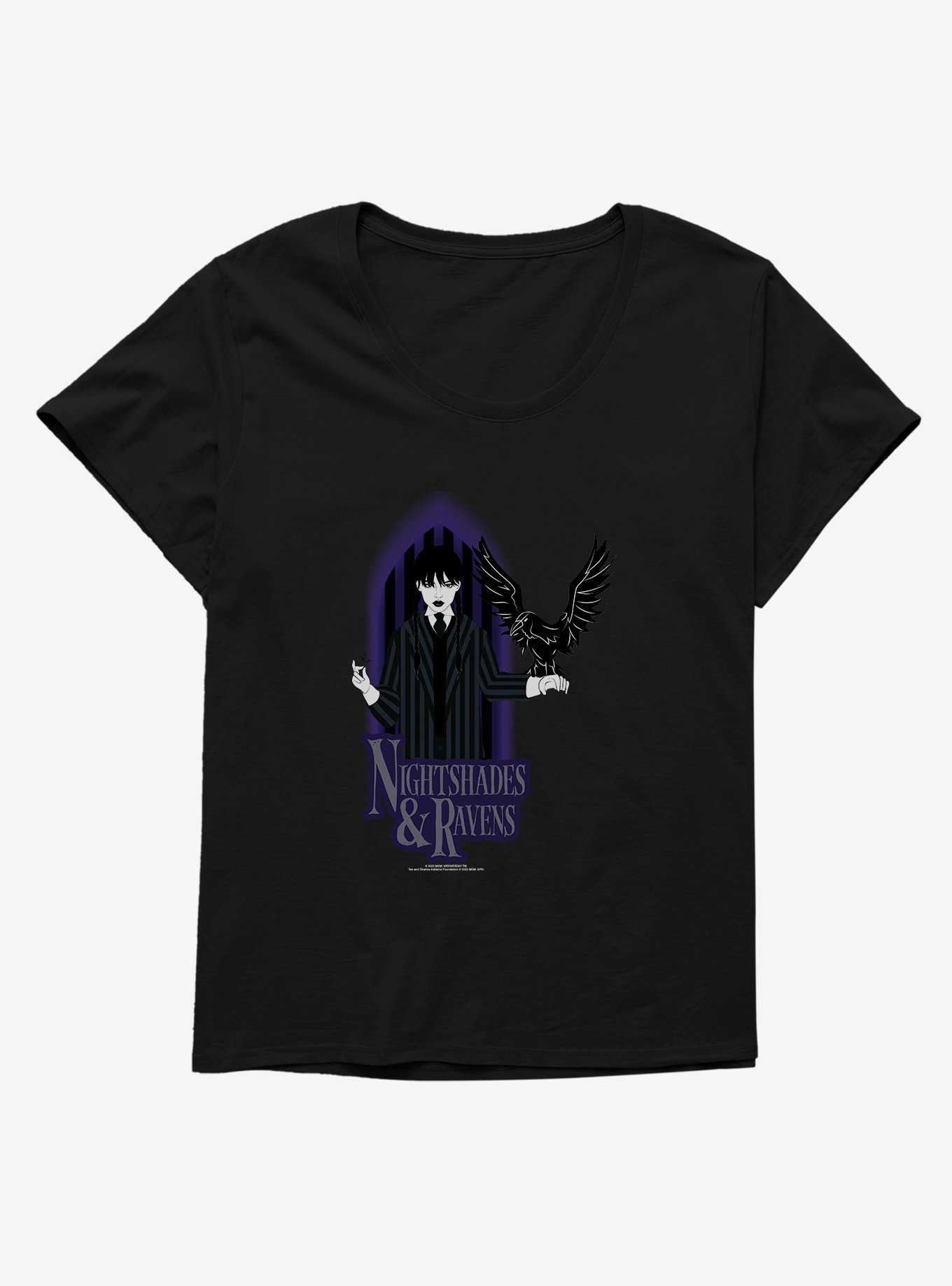 Wednesday Raven Womens T-Shirt Plus Size, , hi-res