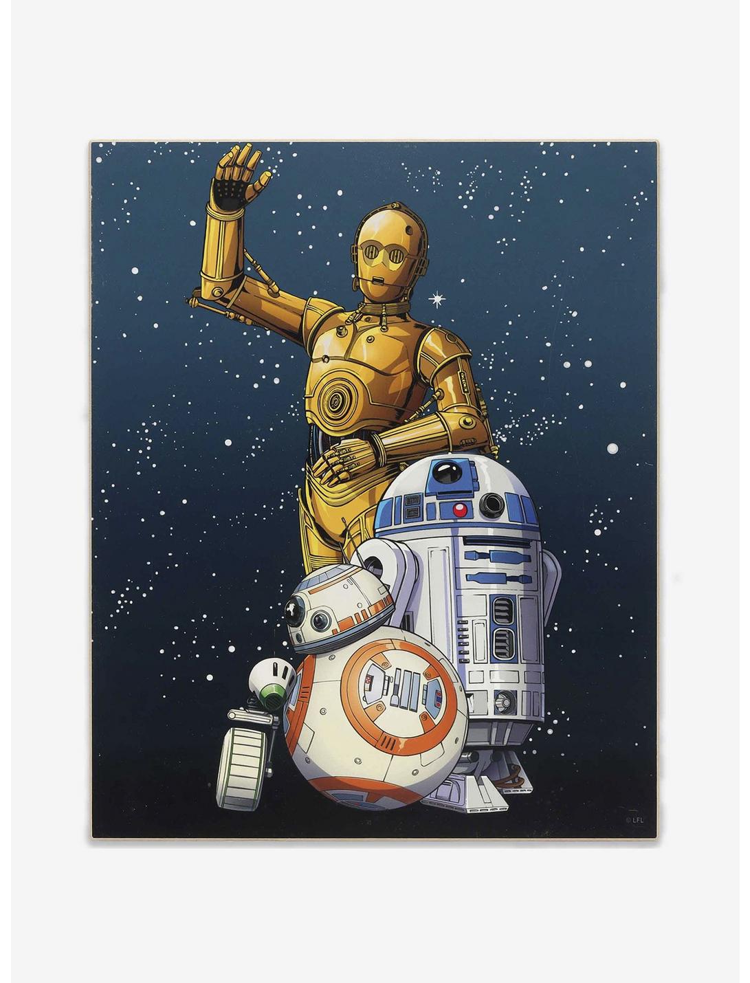 Star Wars Rise of Skywalker Droids C-3PO R2-D2 BB-8 & D-O Wood Wall Decor |  Hot Topic