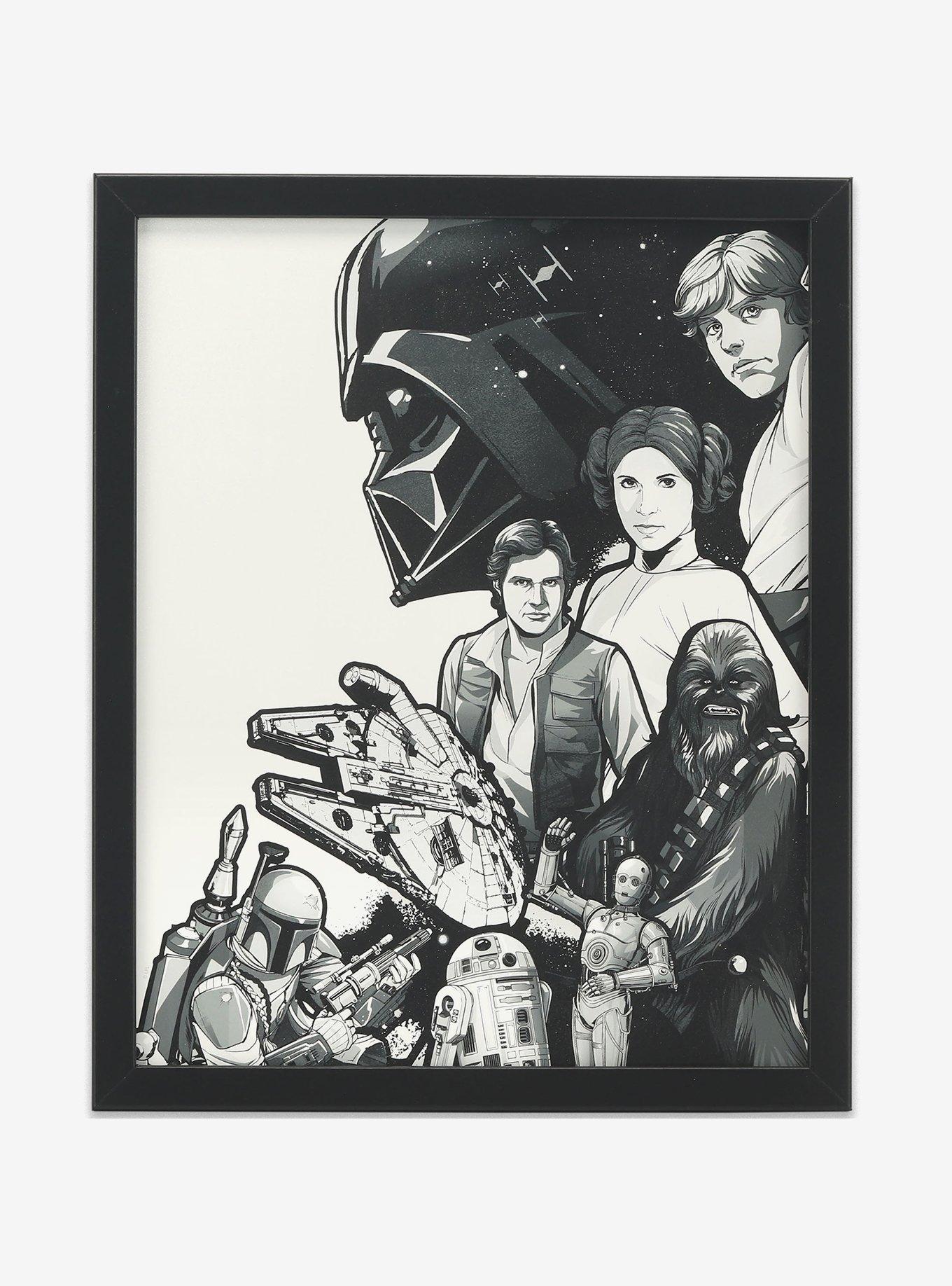 Star Wars Featured Characters Framed Wood Wall Decor