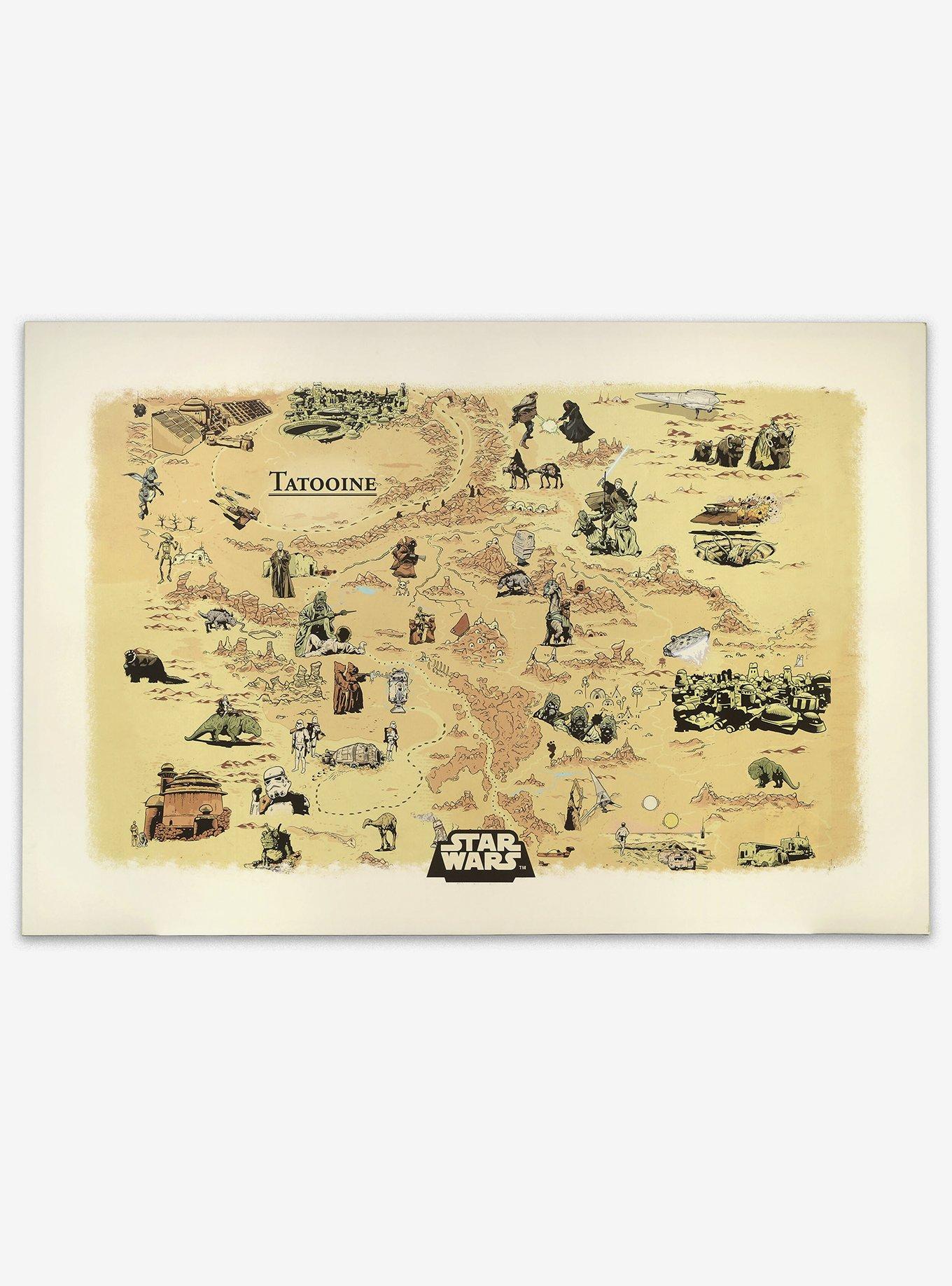 Star Wars Tatooine Map Canvas Wall Decor, , hi-res