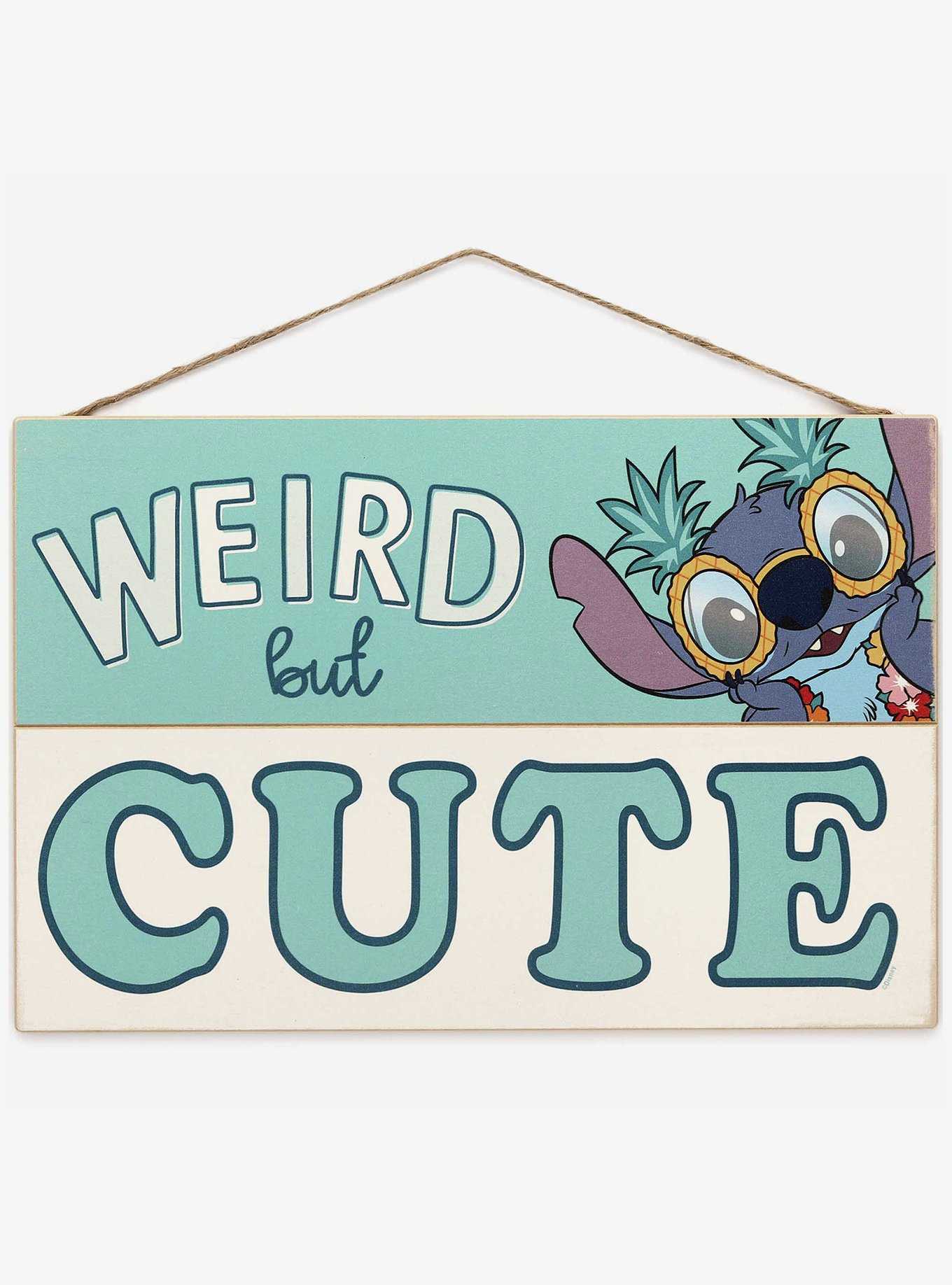 Disney Lilo & Stitch Weird But Cute Hanging Wood Wall Decor, , hi-res