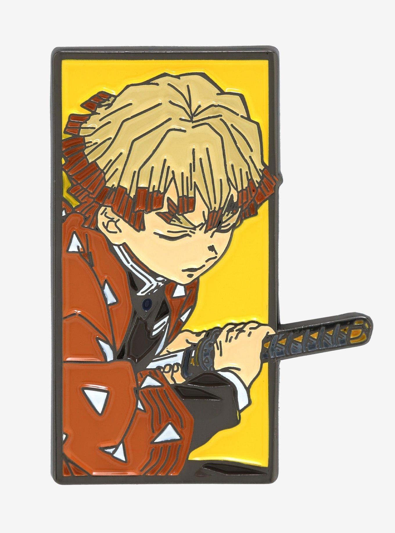 Demon Slayer: Kimetsu no Yaiba Zenitsu Rectangle Frame Enamel Pin - BoxLunch Exclusive!, , hi-res