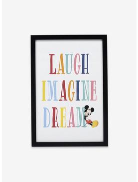 Disney Mickey Mouse Colorful Laugh Imagine Dream Framed Wood Wall Decor, , hi-res