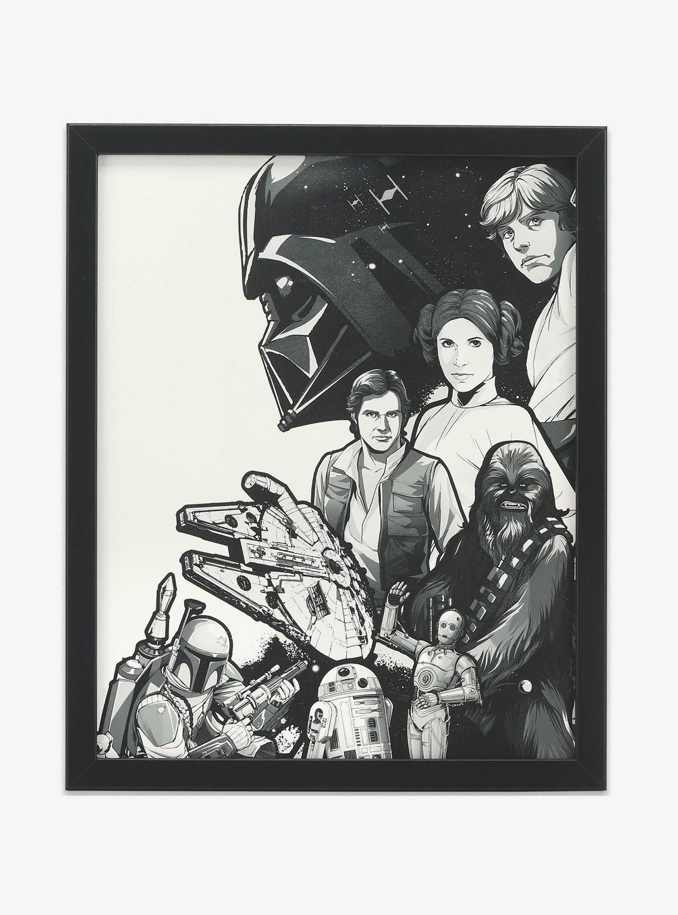 Star Wars Featured Characters Framed Wood Wall Decor, , hi-res