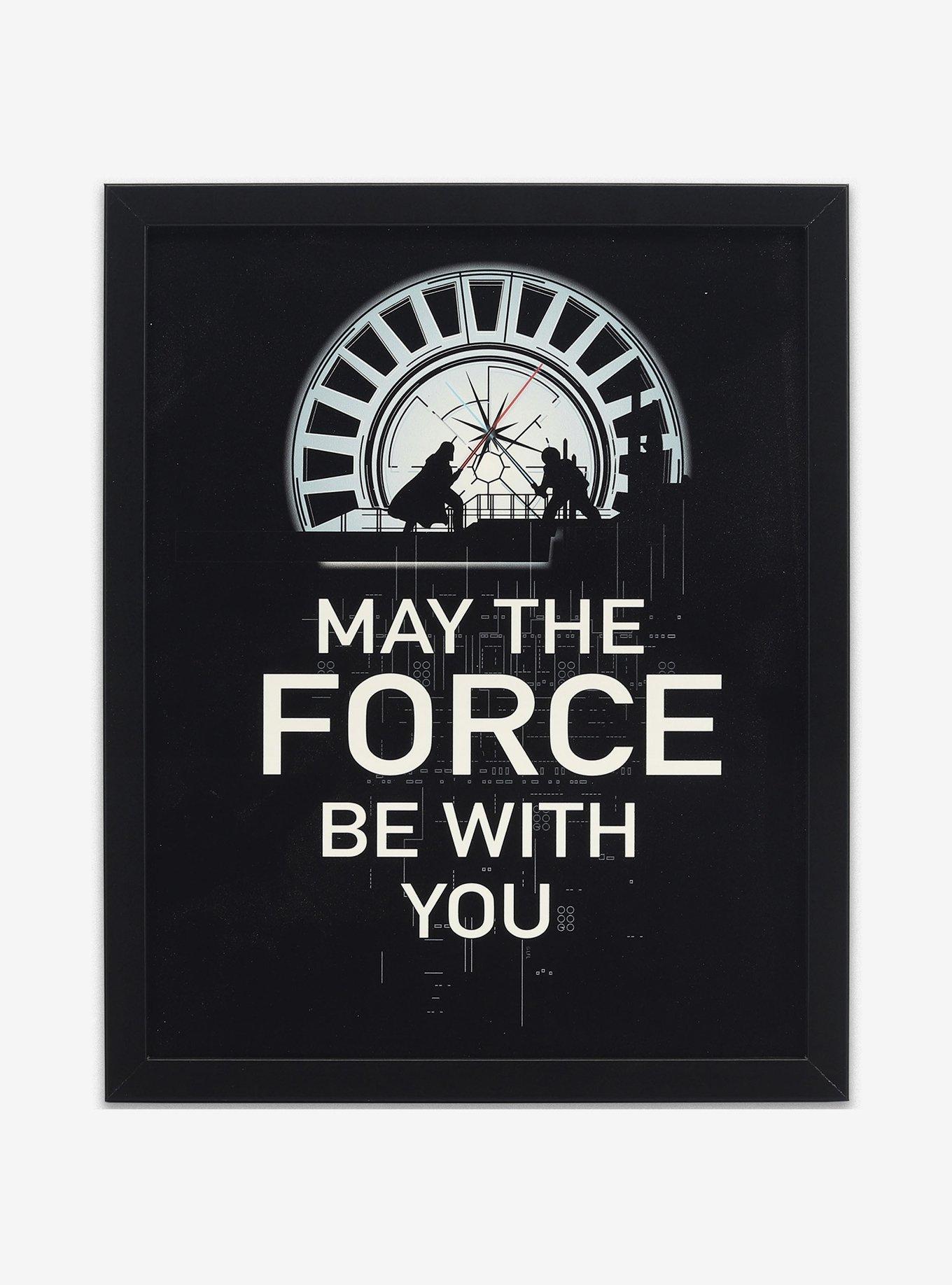 Star Wars "May the Force Be With You" Death Star Lightsaber Battle Framed Wood Wall Decor, , hi-res