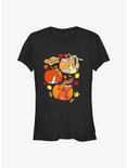 Cartoon Network Cow and Chicken Thankful Pumpkins Girls T-Shirt, BLACK, hi-res