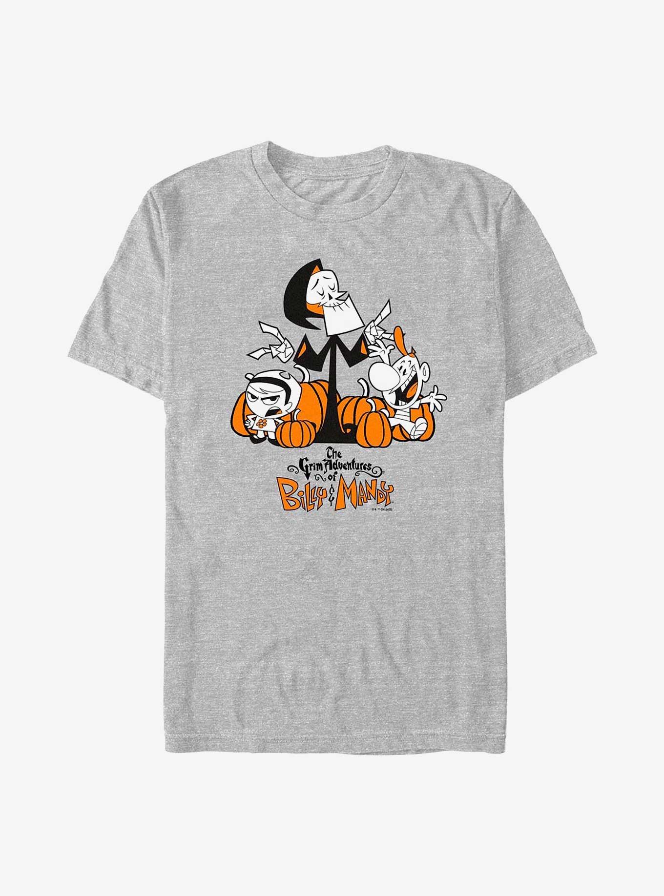 Cartoon Network The Grim Adventures of Billy & Mandy Pumpkins T-Shirt, ATH HTR, hi-res