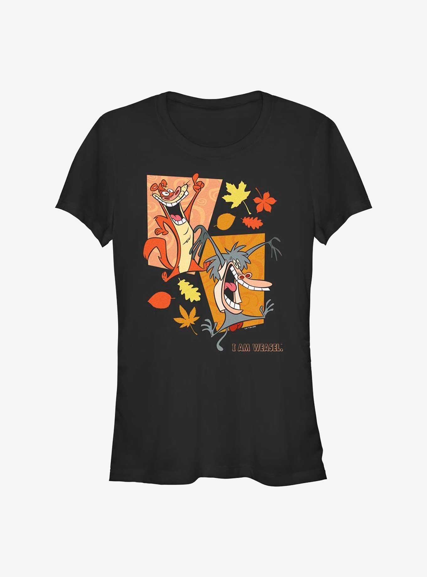 Cartoon Network I Am Weasel Dancing Leaves Girls T-Shirt, , hi-res