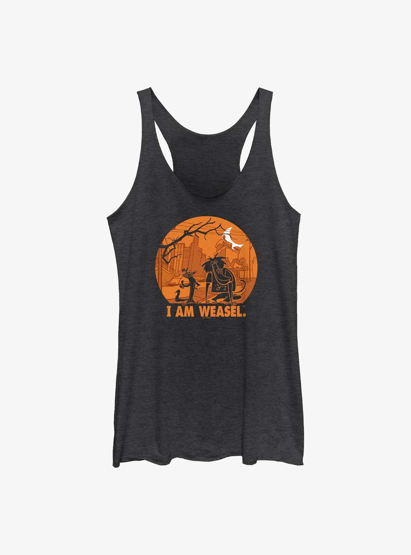 Cartoon Network I Am Weasel Haunt Girls Tank, BLK HTR, hi-res