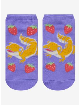 Purple Gecko Strawberry No-Show Socks, , hi-res