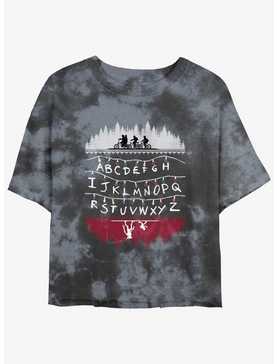 Stranger Things Alphabet Lights Mineral Wash Crop Girls T-Shirt, , hi-res