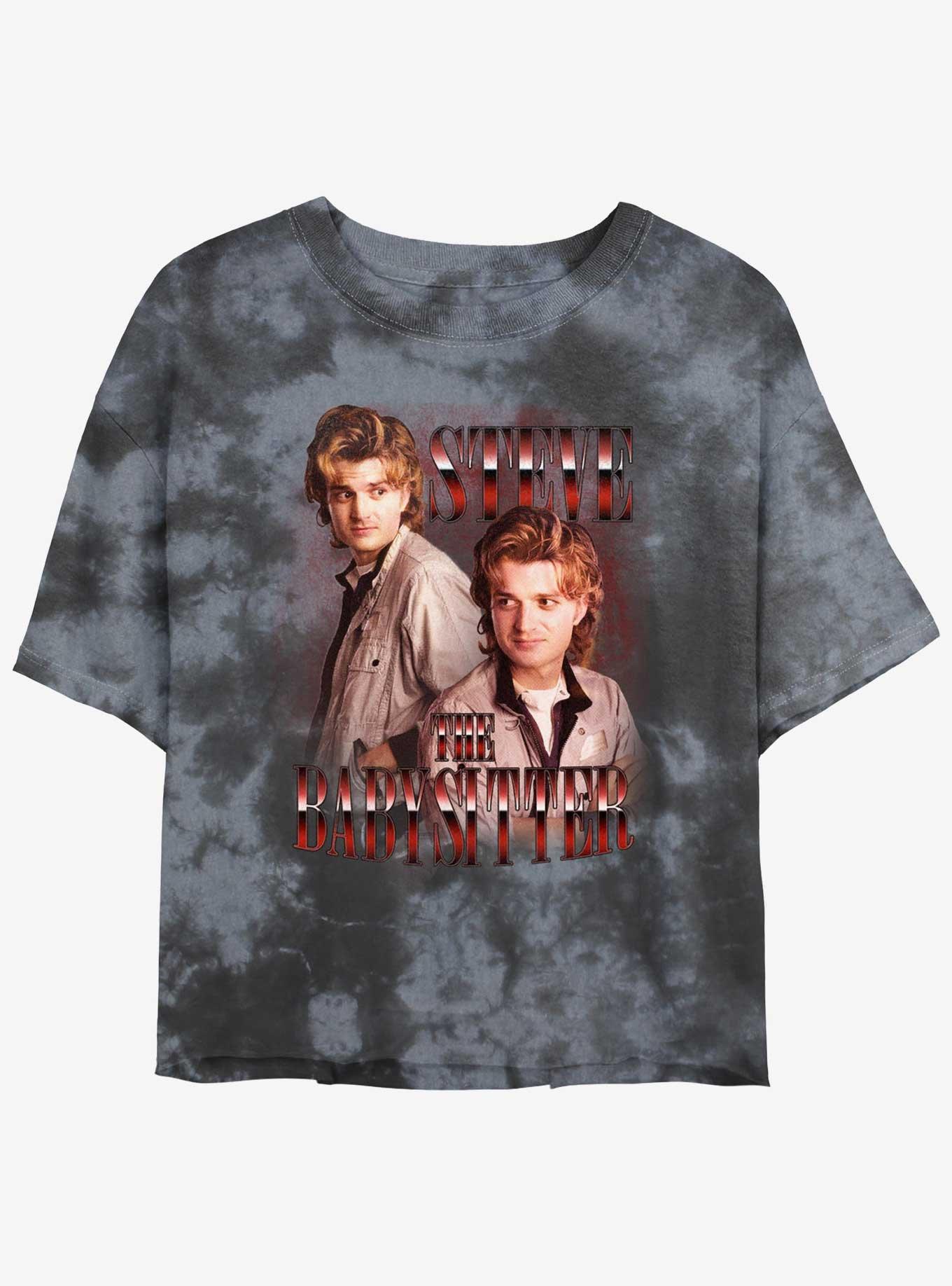 Stranger Things Steve The Babysitter Mineral Wash Crop Girls T-Shirt, , hi-res