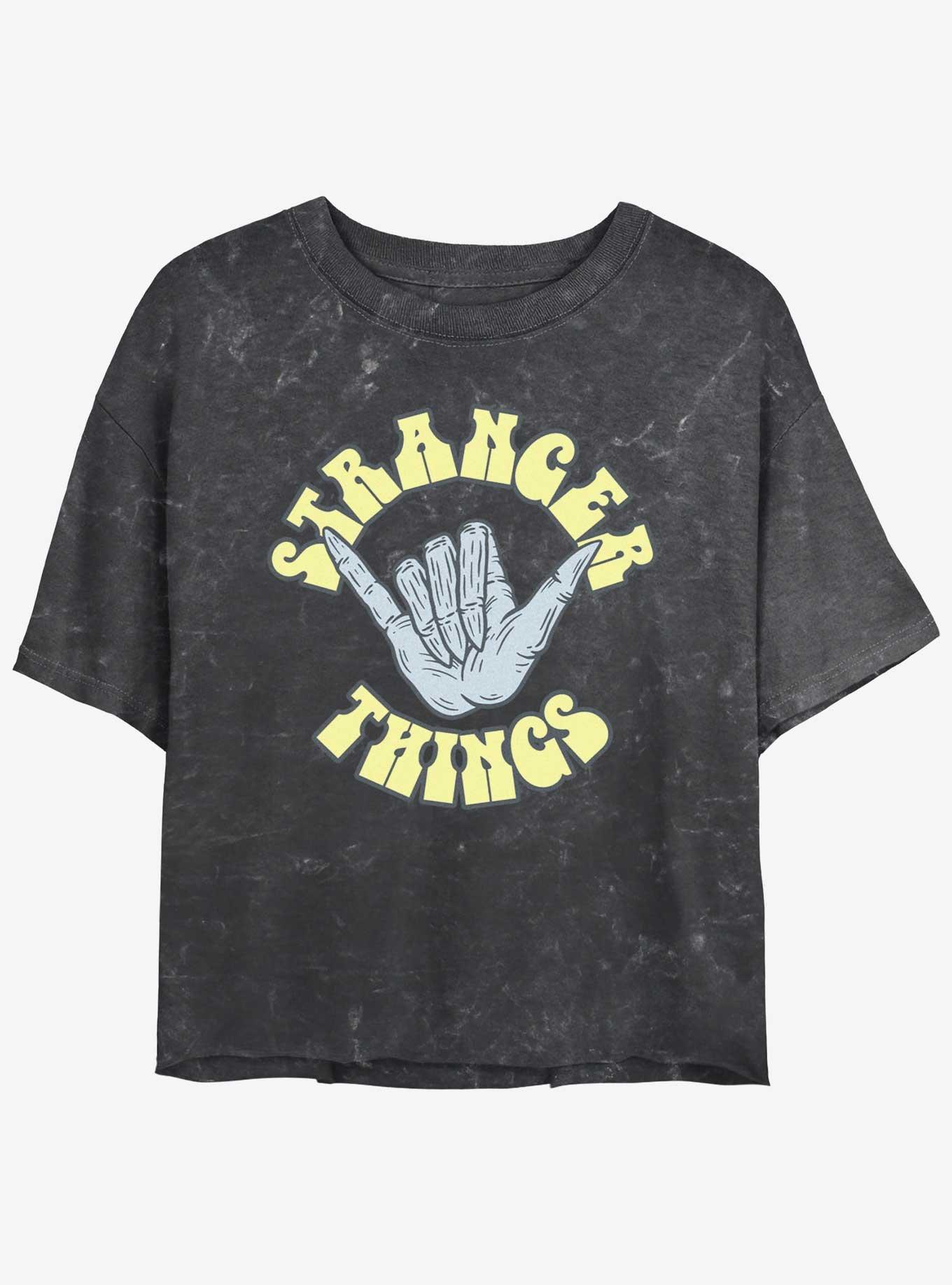 Stranger Things Rad Things Mineral Wash Crop Girls T-Shirt, , hi-res