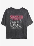Stranger Things Stranger Squad Mineral Wash Crop Girls T-Shirt, BLACK, hi-res