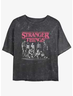 Stranger Things Stranger Squad Mineral Wash Crop Girls T-Shirt, , hi-res