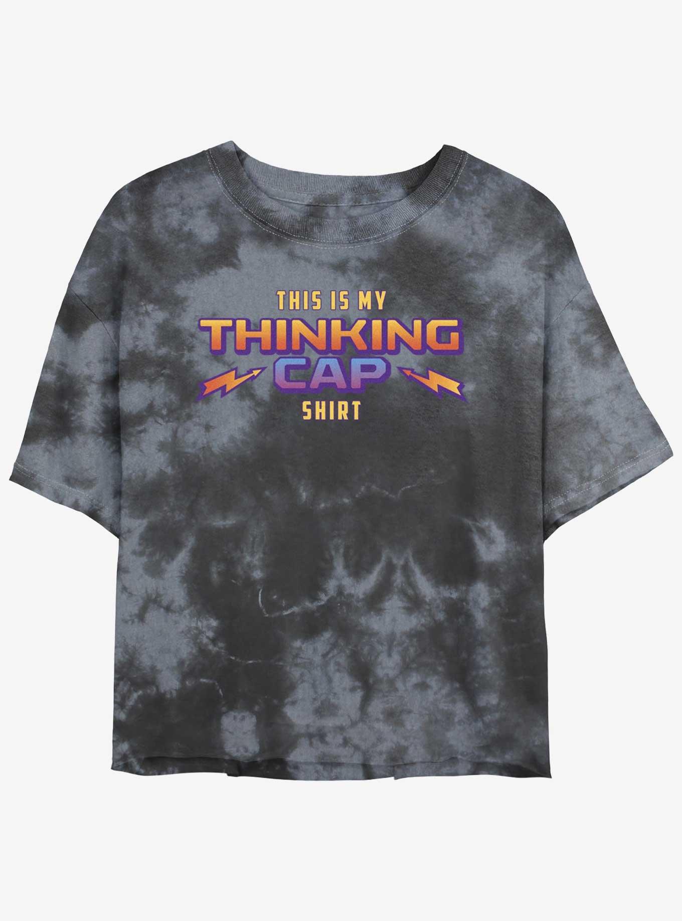 Stranger Things Thinking Cap Mineral Wash Crop Girls T-Shirt, , hi-res