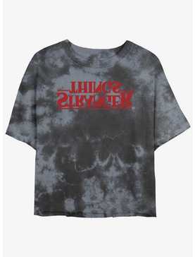 Stranger Things Upside Down Logo Mineral Wash Crop Girls T-Shirt, , hi-res