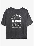 Stranger Things Welcome to the Upside Down Mineral Wash Crop Girls T-Shirt, BLACK, hi-res