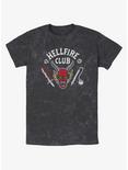 Stranger Things Hellfire Club Mineral Wash T-Shirt, BLACK, hi-res