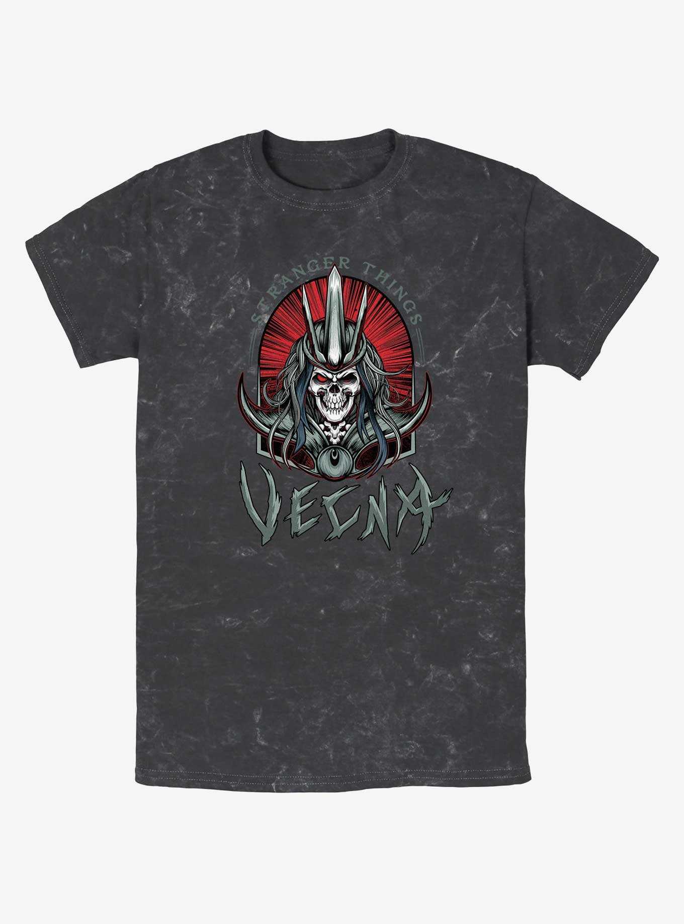 Stranger Things Vecna Tombstone Badge Mineral Wash T-Shirt, , hi-res