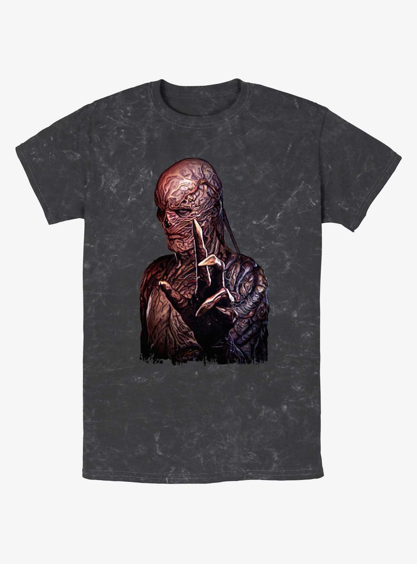 Stranger Things Vecna Portrait Mineral Wash T-Shirt, BLACK, hi-res
