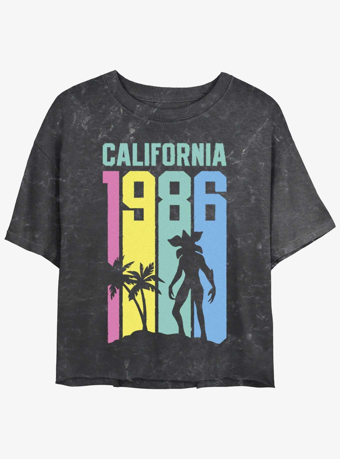 Stranger Things California Demogorgon Mineral Wash Crop Girls T-Shirt, , hi-res